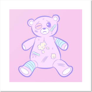 Pastel Goth Sad Bear Posters and Art